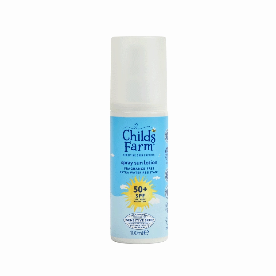 Childs Farm Fragrance Free Sensitive Sun Lotion Spray for Kids SPF 50  100ml
